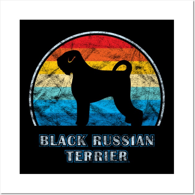 Black Russian Terrier Vintage Design Dog Wall Art by millersye